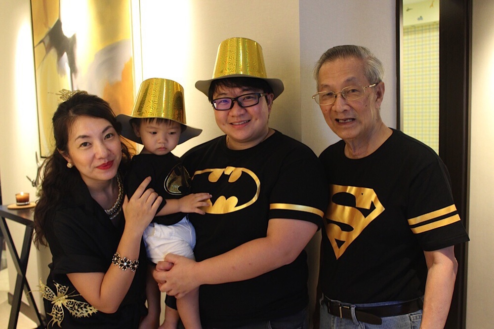  All dressed up in our Gold & Black theme! - Mic, Lucas, Elaine & Daddy 
